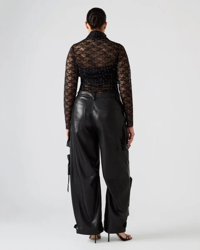 Vegan Leather Duo Pant Black