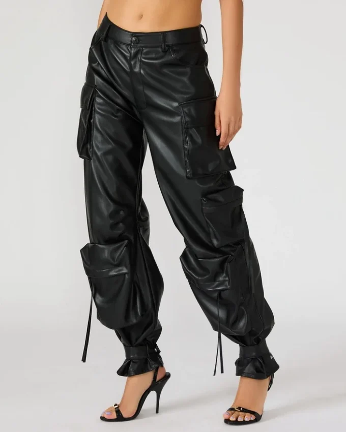 Vegan Leather Duo Pant Black